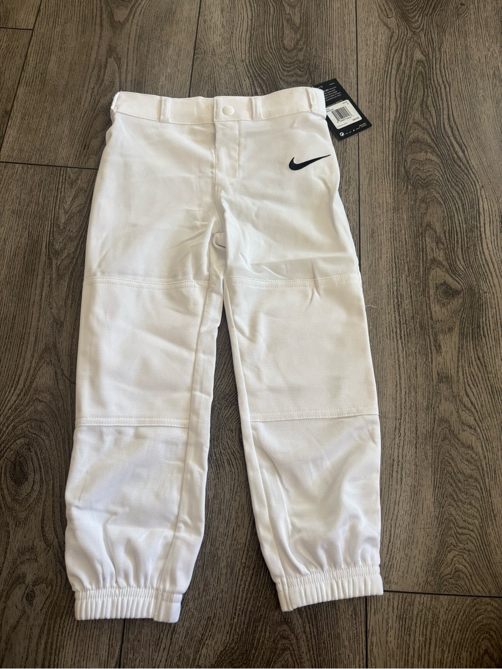 Nike Kids White Baseball Pants with Elastic Ankles